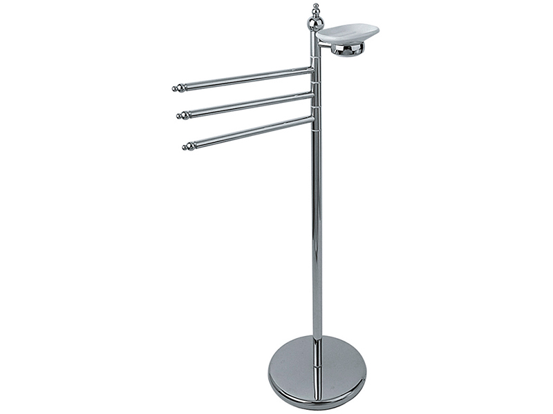 Стойка напольная с тремя полотенцедержателями и керамической мыльницей BAGNO & associati Sr